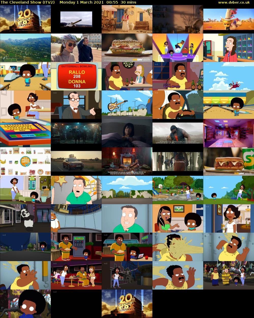The Cleveland Show (ITV2) Monday 1 March 2021 00:55 - 01:25