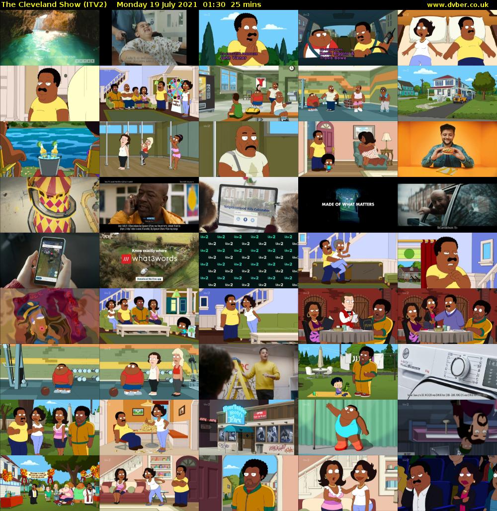 The Cleveland Show (ITV2) Monday 19 July 2021 01:30 - 01:55