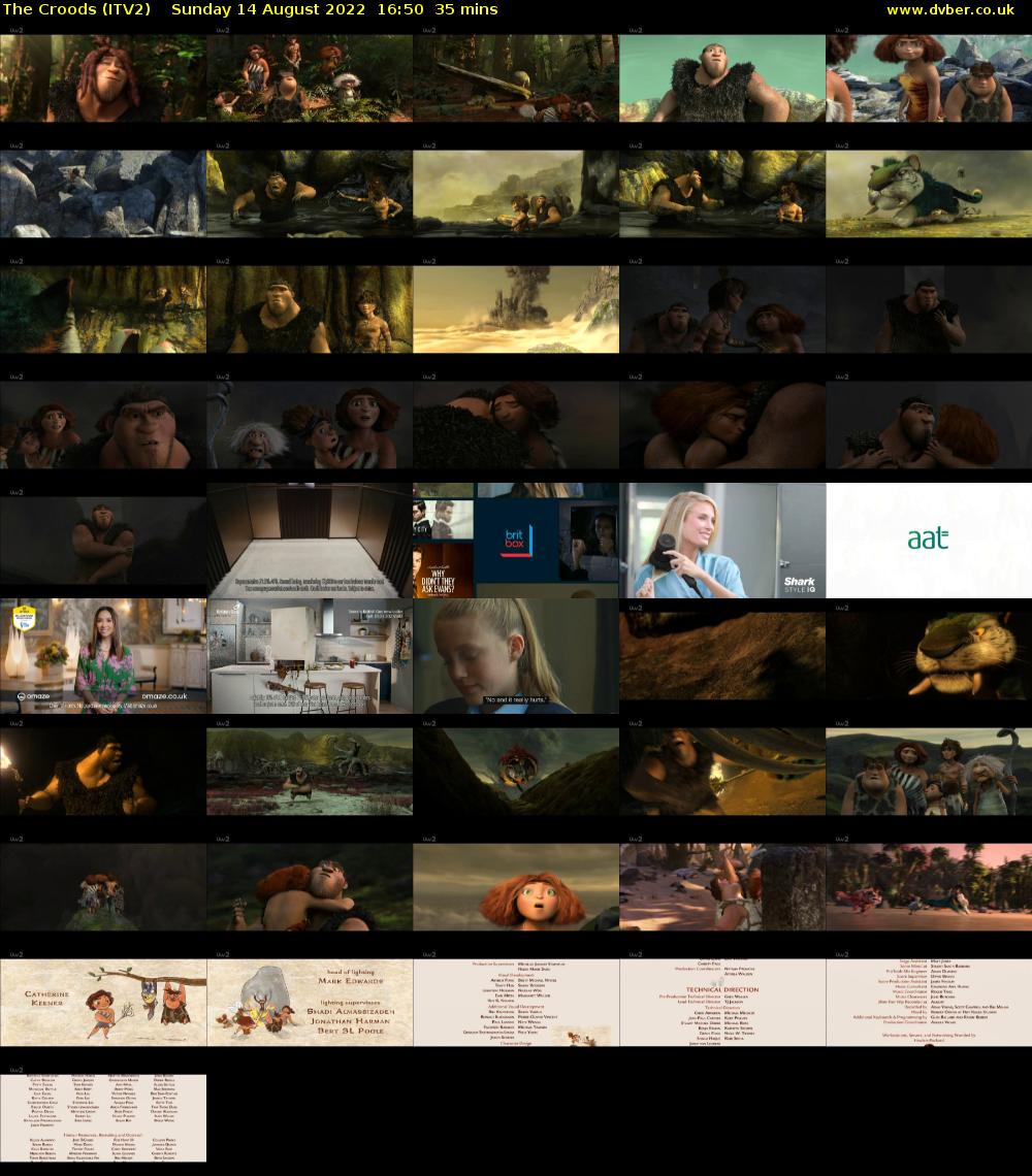 The Croods (ITV2) Sunday 14 August 2022 16:50 - 17:25
