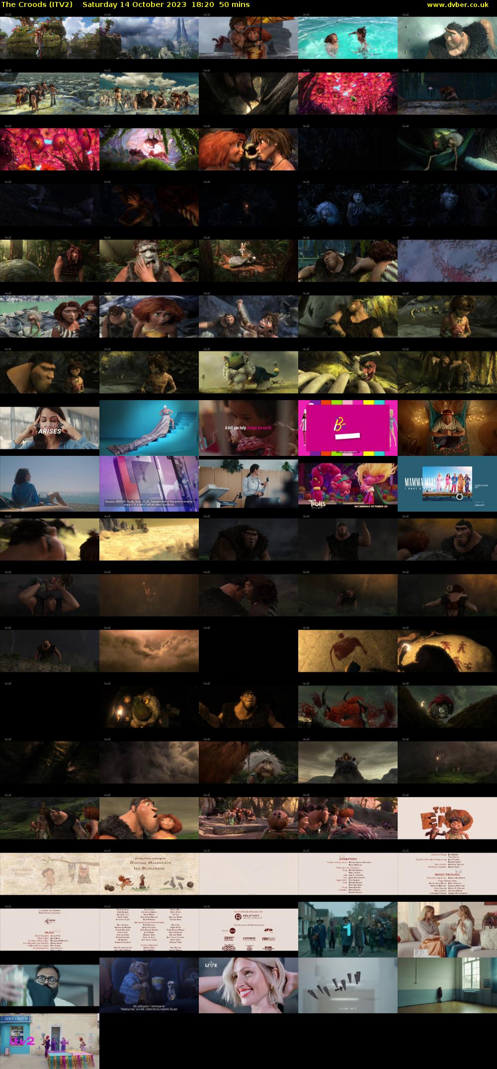 The Croods (ITV2) Saturday 14 October 2023 18:20 - 19:10