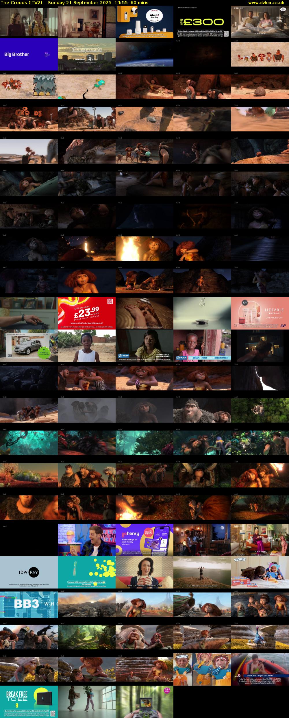 The Croods (ITV2) Sunday 21 September 2025 14:55 - 15:55