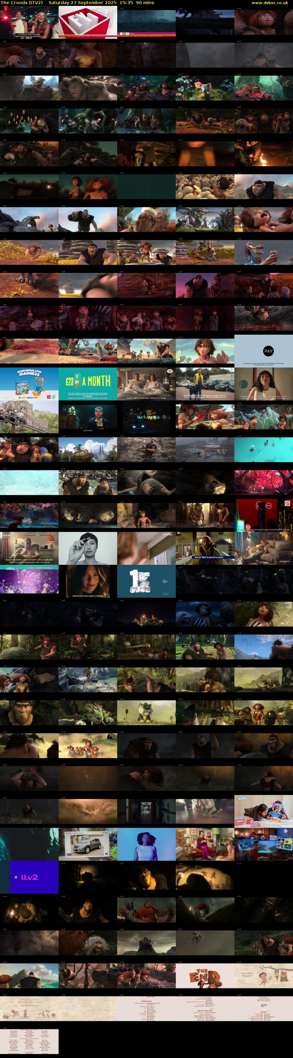 The Croods (ITV2) Saturday 27 September 2025 15:35 - 17:05