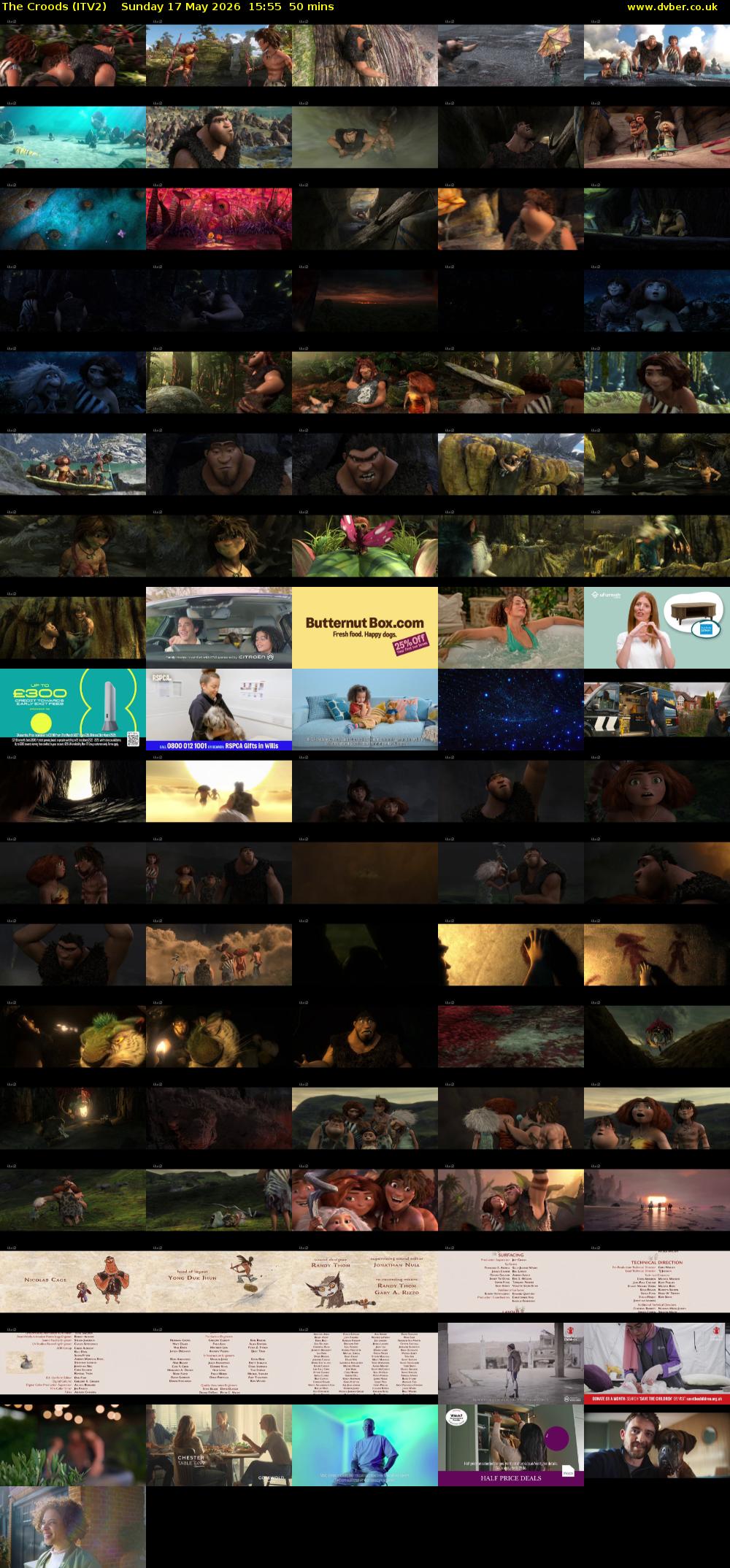 The Croods (ITV2) Sunday 17 May 2026 15:55 - 16:45