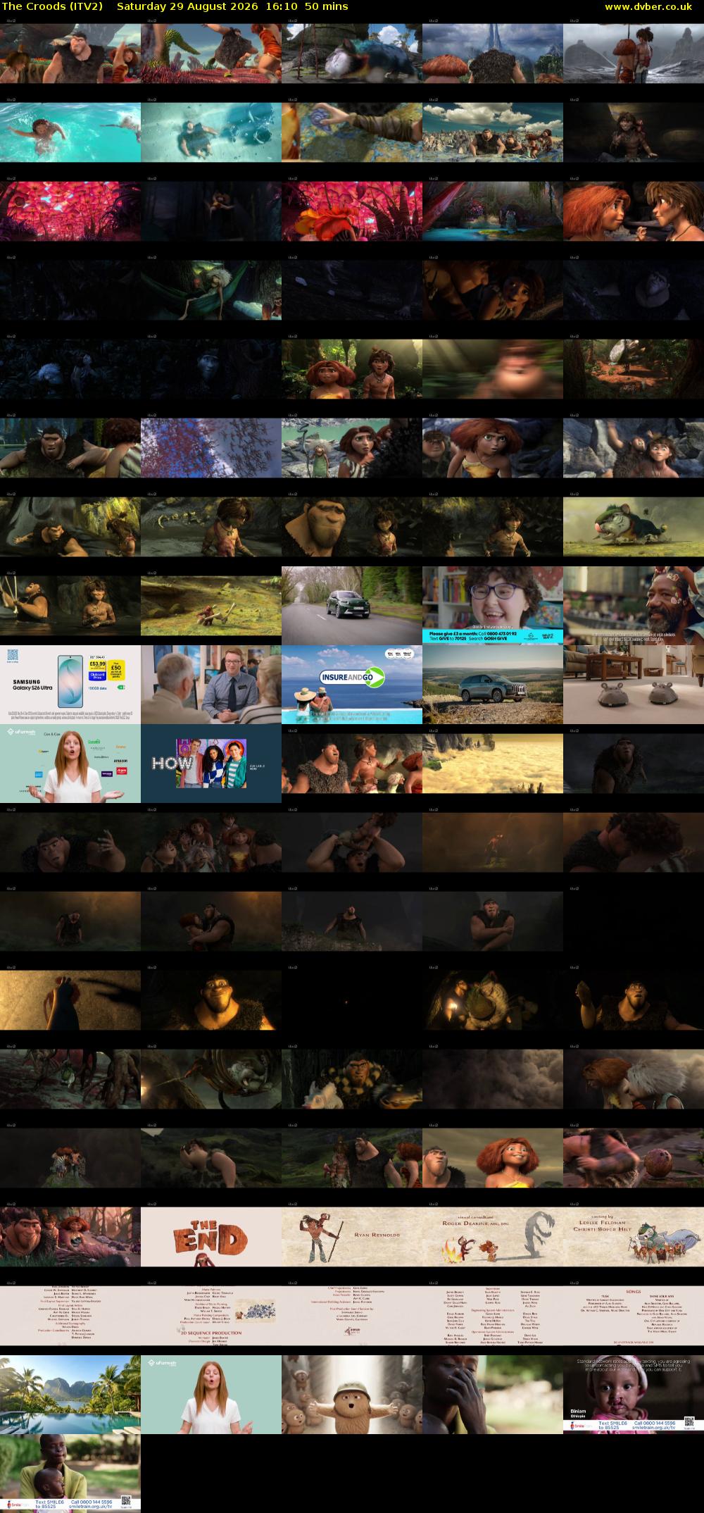 The Croods (ITV2) Saturday 29 August 2026 16:10 - 17:00