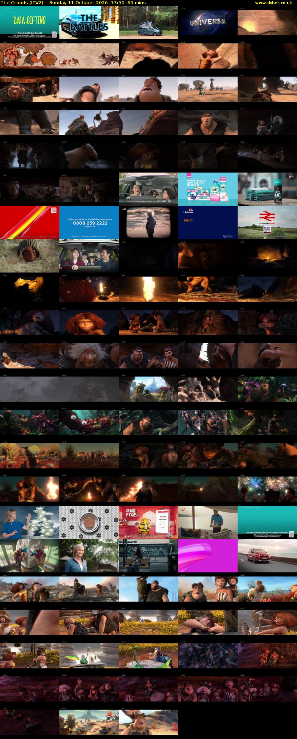 The Croods (ITV2) Sunday 11 October 2026 13:50 - 14:50