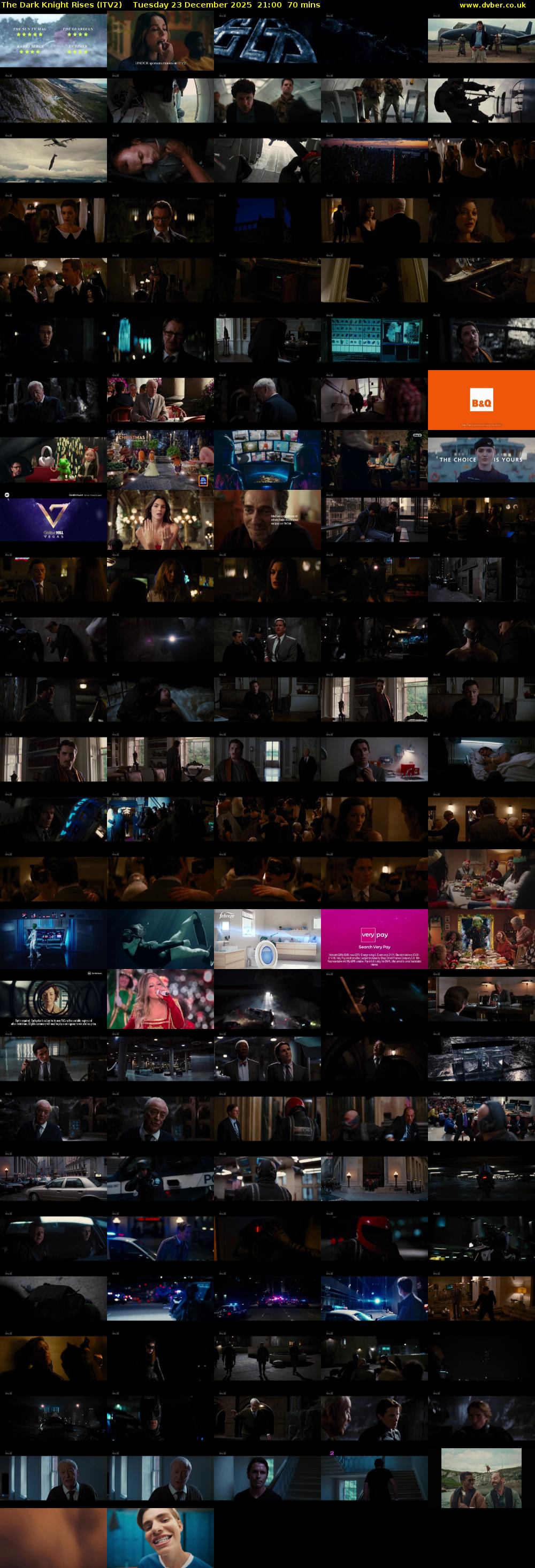 The Dark Knight Rises (ITV2) Tuesday 23 December 2025 21:00 - 22:10