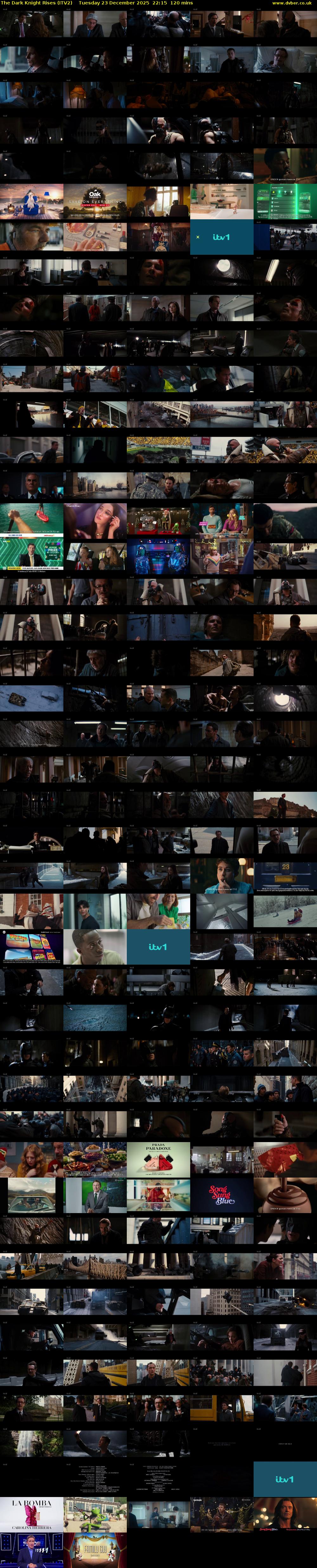 The Dark Knight Rises (ITV2) Tuesday 23 December 2025 22:15 - 00:15