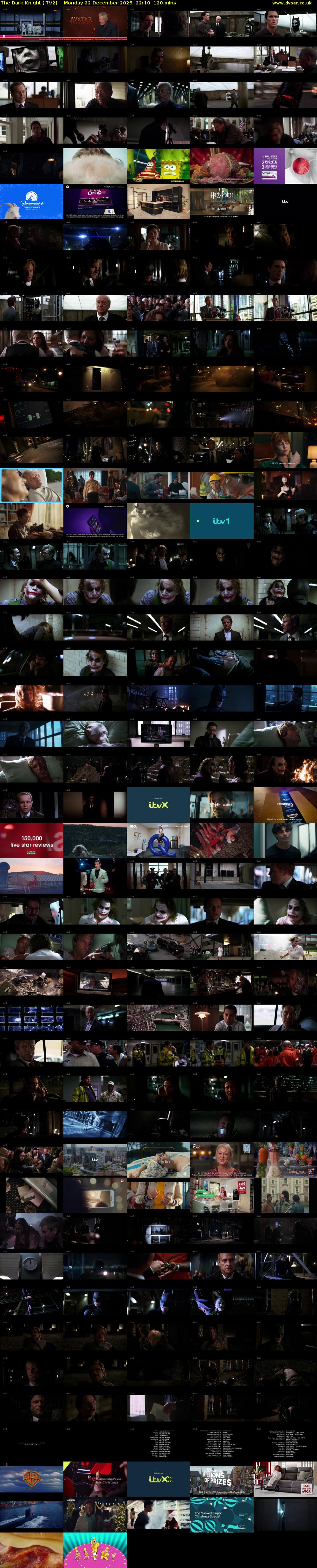 The Dark Knight (ITV2) Monday 22 December 2025 22:10 - 00:10