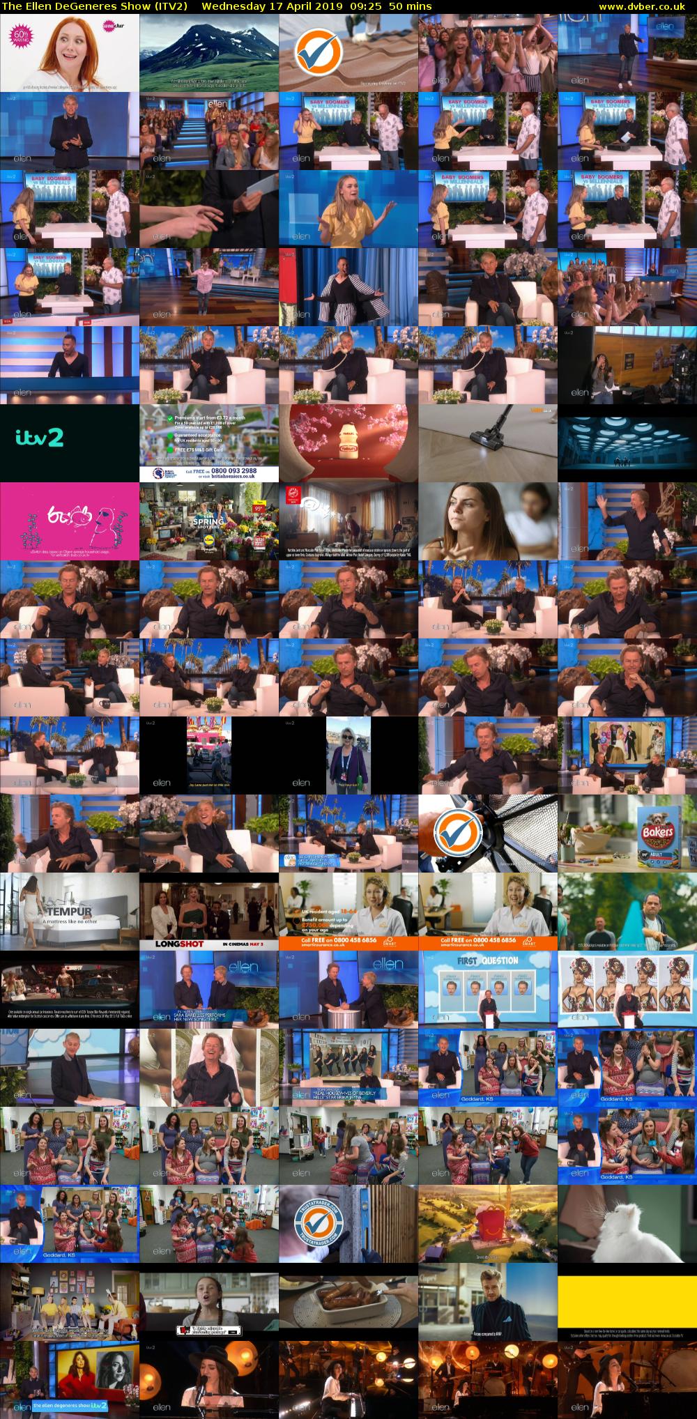 The Ellen DeGeneres Show (ITV2) Wednesday 17 April 2019 09:25 - 10:15