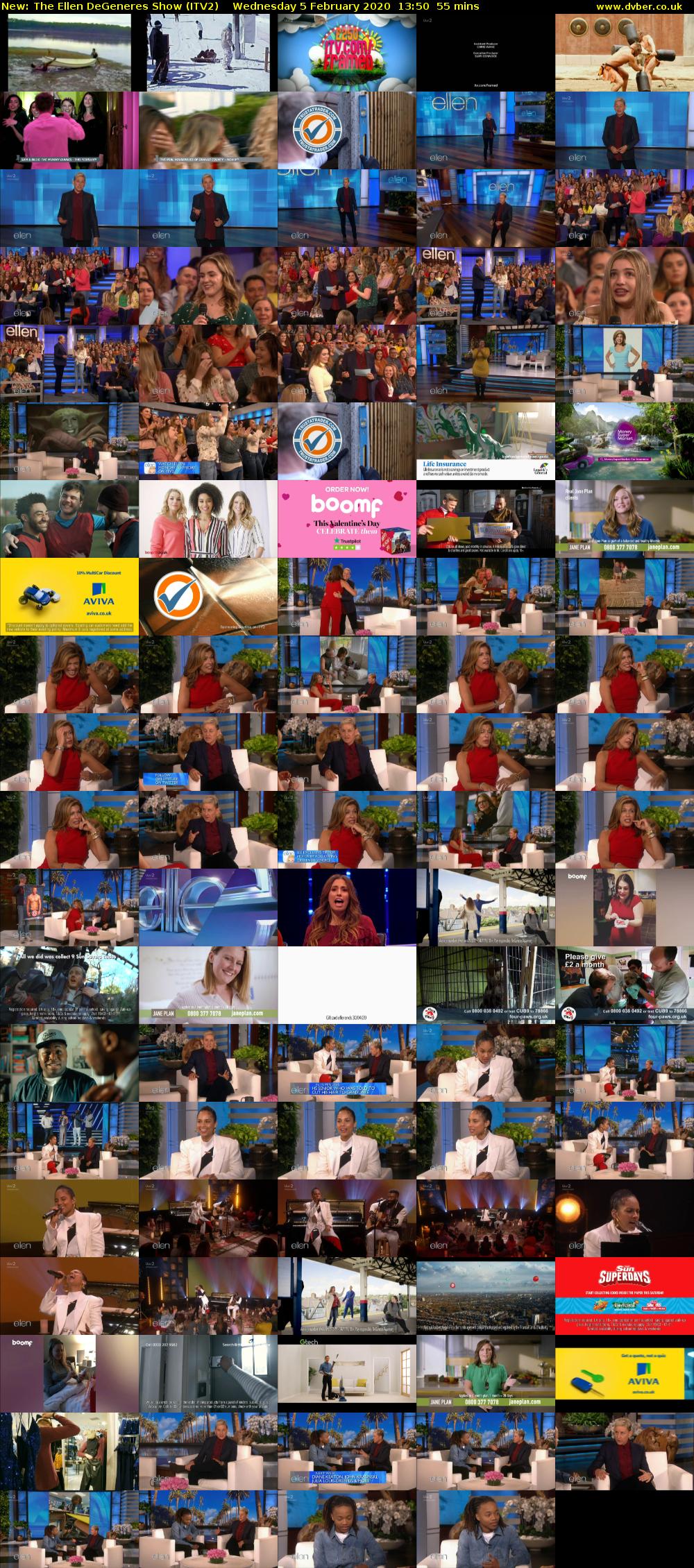 The Ellen DeGeneres Show (ITV2) Wednesday 5 February 2020 13:50 - 14:45