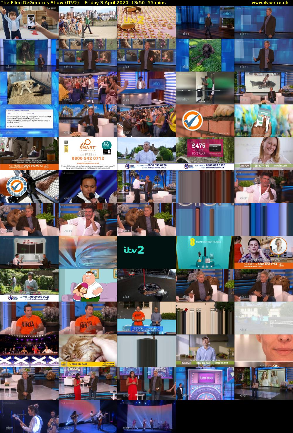 The Ellen DeGeneres Show (ITV2) Friday 3 April 2020 13:50 - 14:45