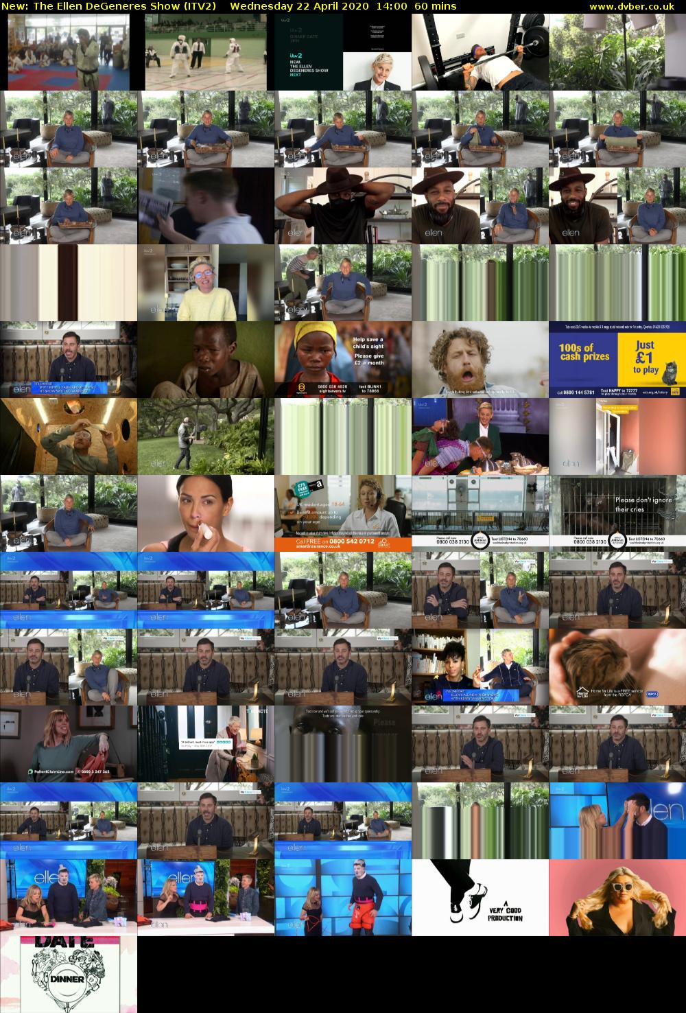 The Ellen DeGeneres Show (ITV2) Wednesday 22 April 2020 14:00 - 15:00