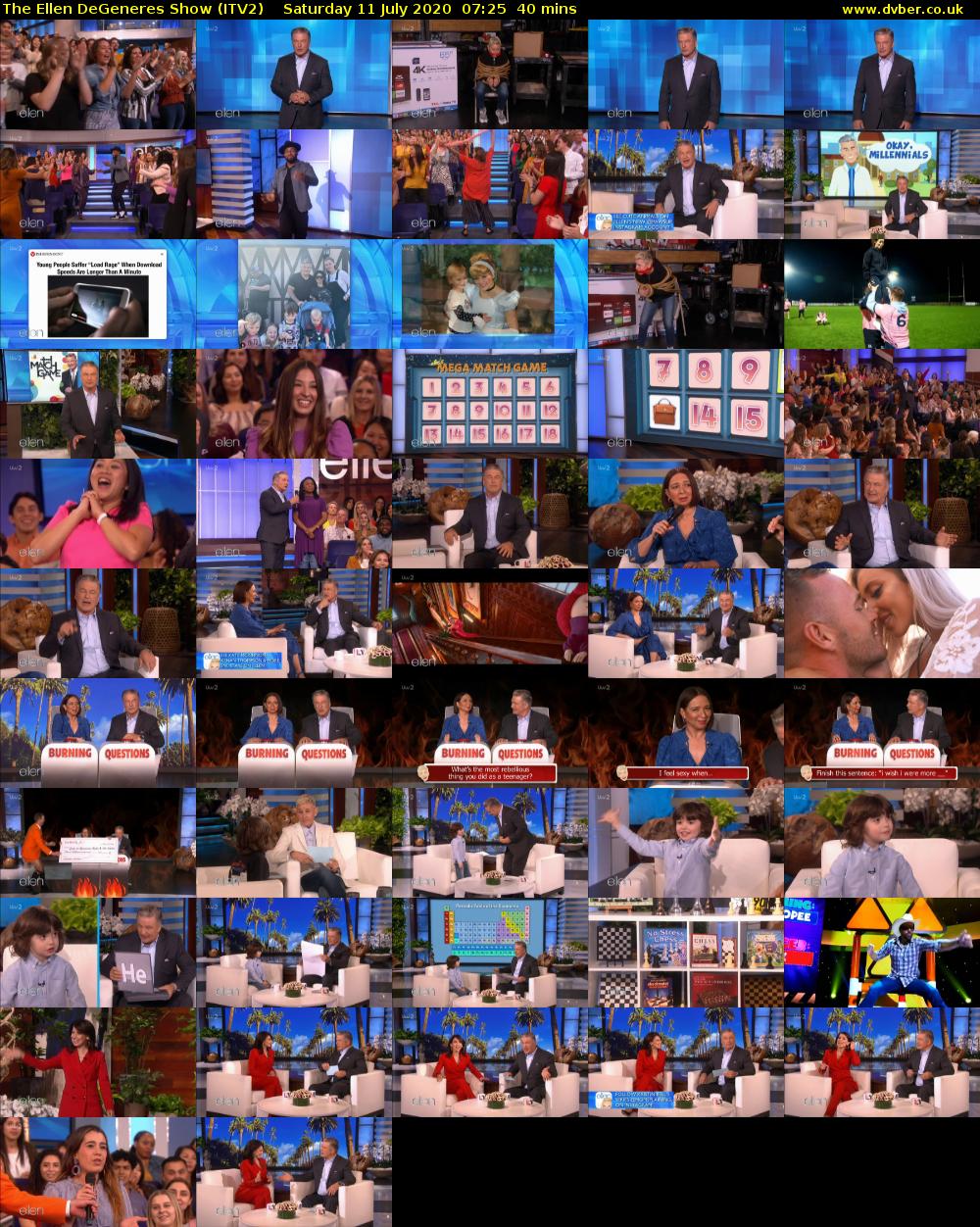 The Ellen DeGeneres Show (ITV2) Saturday 11 July 2020 07:25 - 08:05