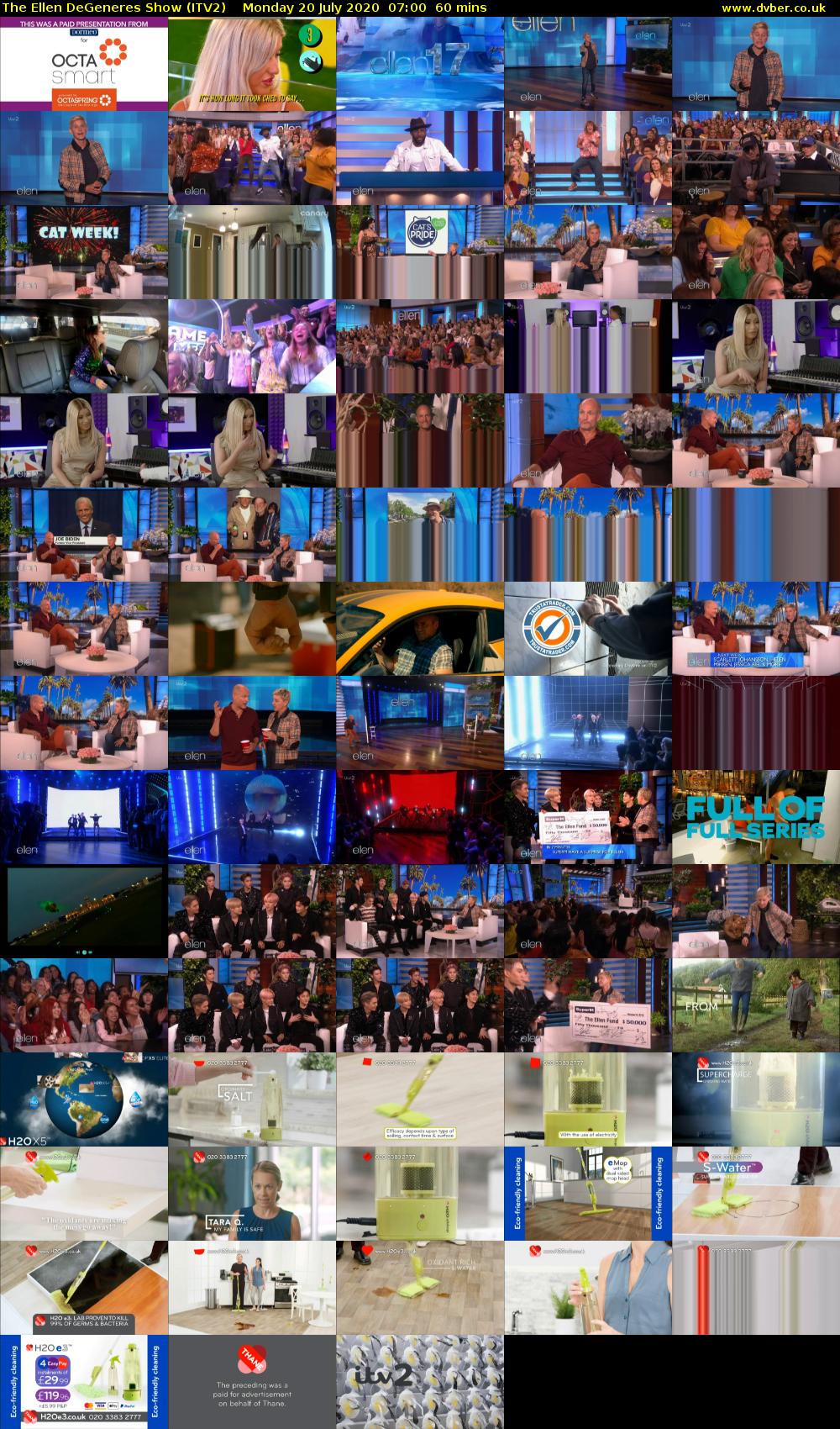 The Ellen DeGeneres Show (ITV2) Monday 20 July 2020 07:00 - 08:00