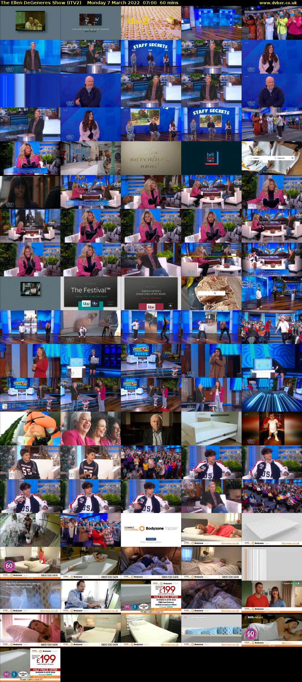 The Ellen DeGeneres Show (ITV2) Monday 7 March 2022 07:00 - 08:00