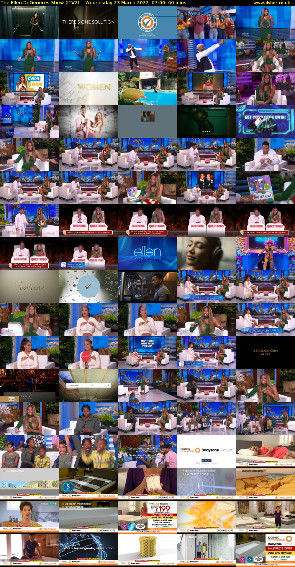 The Ellen DeGeneres Show (ITV2) Wednesday 23 March 2022 07:00 - 08:00