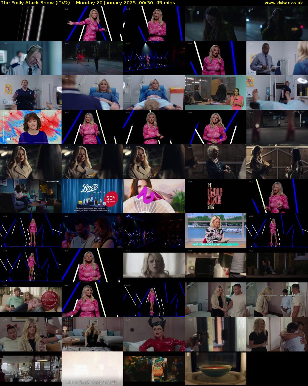 The Emily Atack Show (ITV2) Monday 20 January 2025 00:30 - 01:15