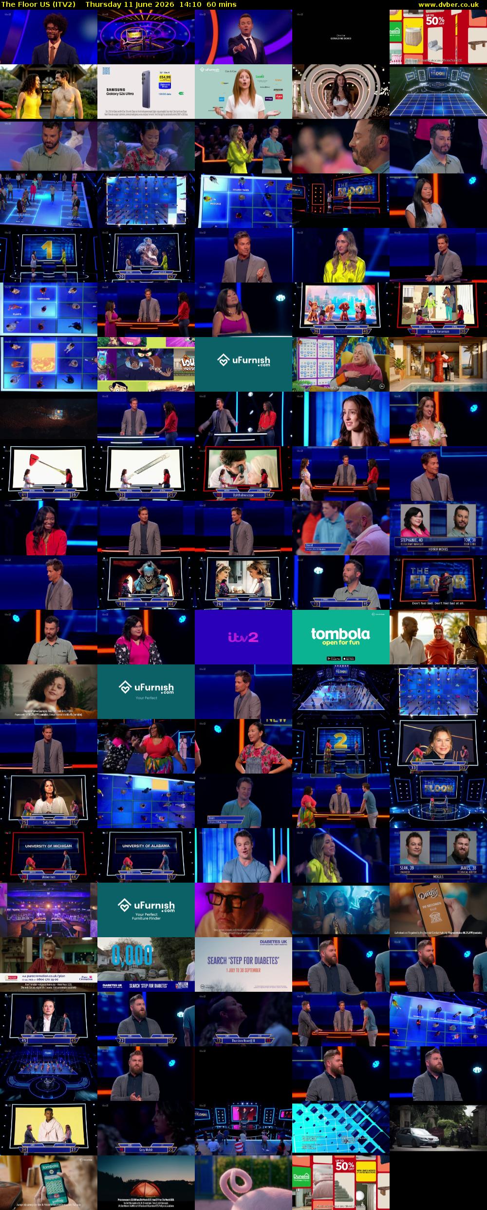 The Floor US (ITV2) Thursday 11 June 2026 14:10 - 15:10