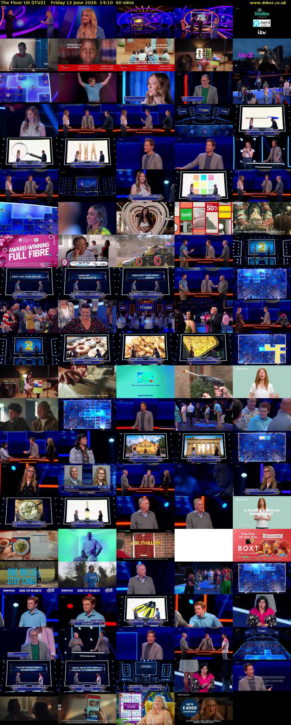 The Floor US (ITV2) Friday 12 June 2026 14:10 - 15:10