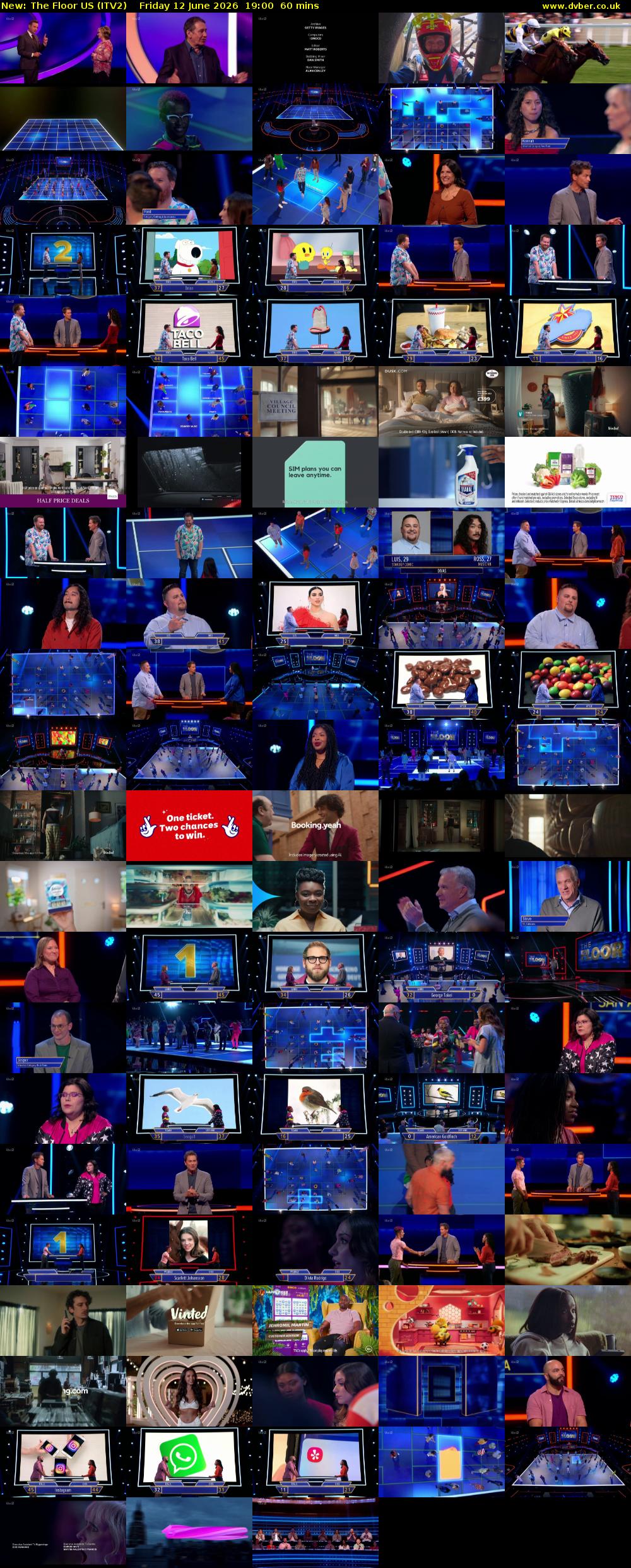 The Floor US (ITV2) Friday 12 June 2026 19:00 - 20:00