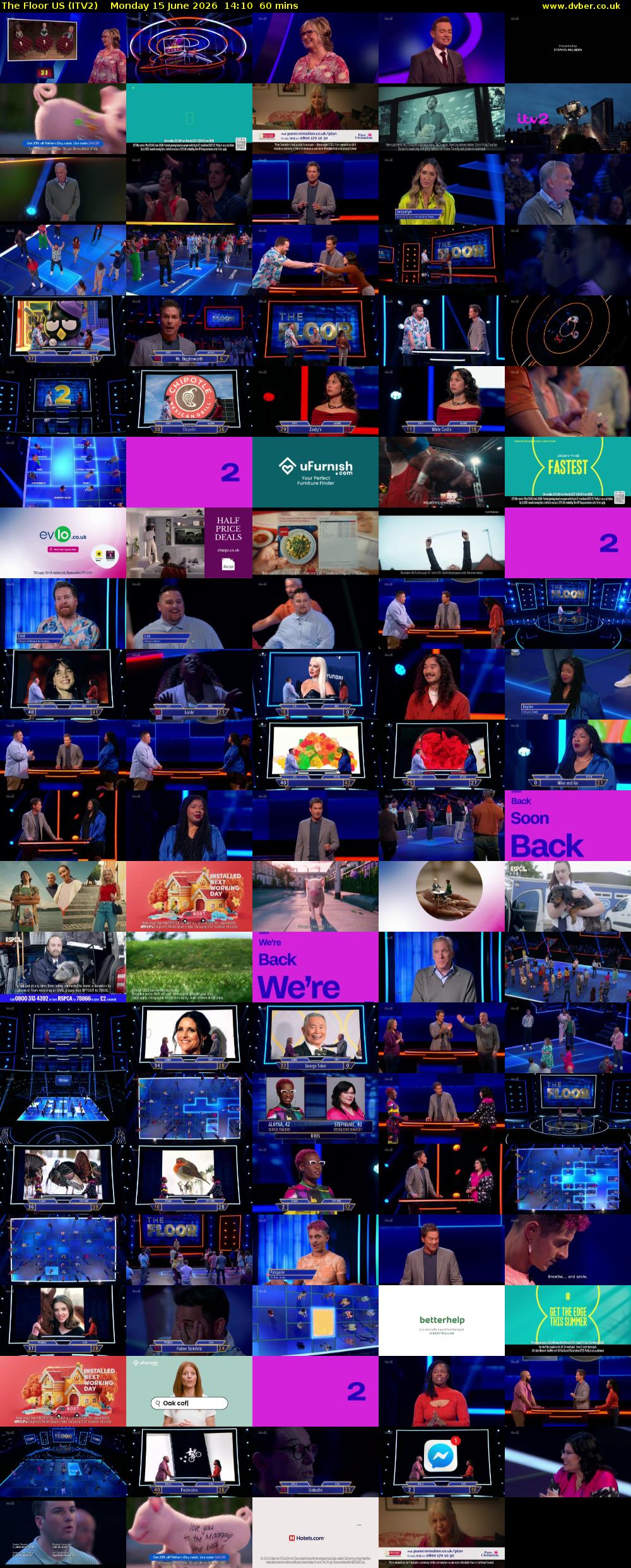 The Floor US (ITV2) Monday 15 June 2026 14:10 - 15:10