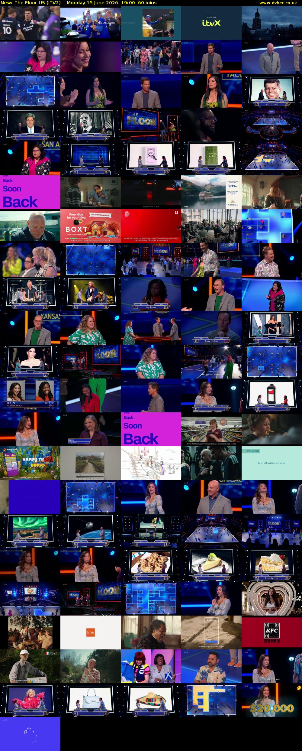 The Floor US (ITV2) Monday 15 June 2026 19:00 - 20:00