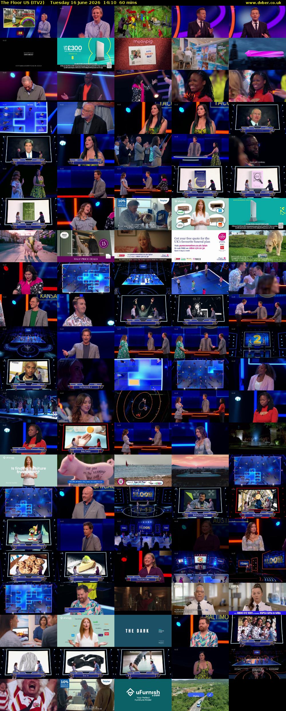 The Floor US (ITV2) Tuesday 16 June 2026 14:10 - 15:10