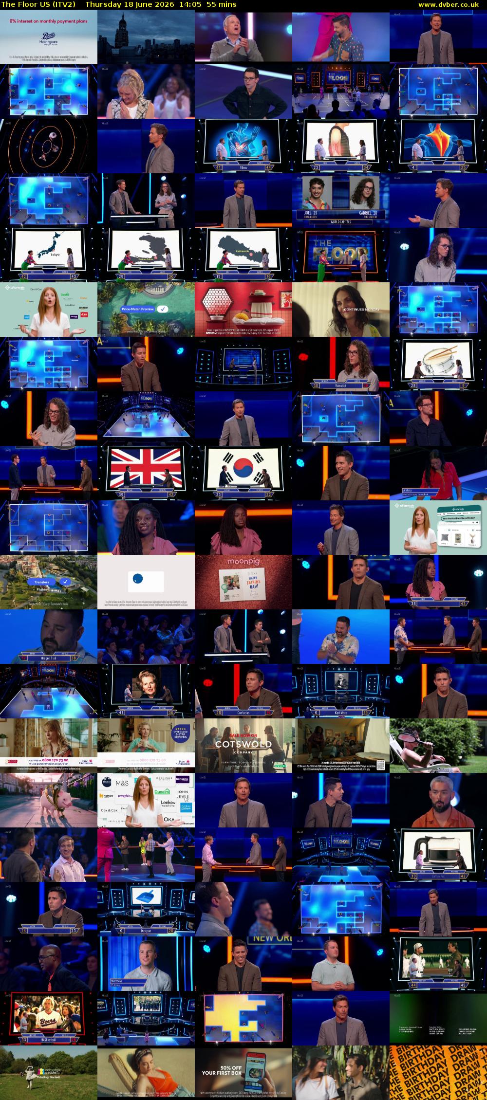 The Floor US (ITV2) Thursday 18 June 2026 14:05 - 15:00