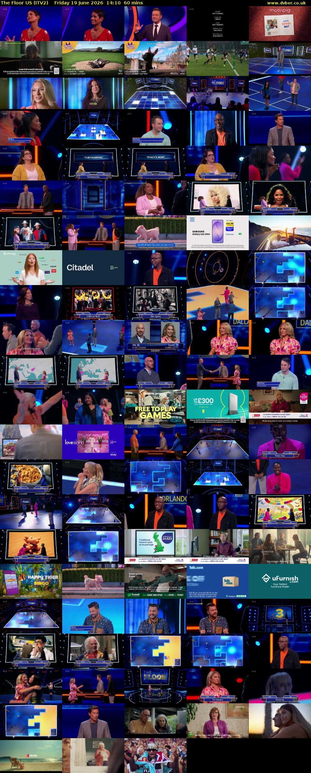The Floor US (ITV2) Friday 19 June 2026 14:10 - 15:10