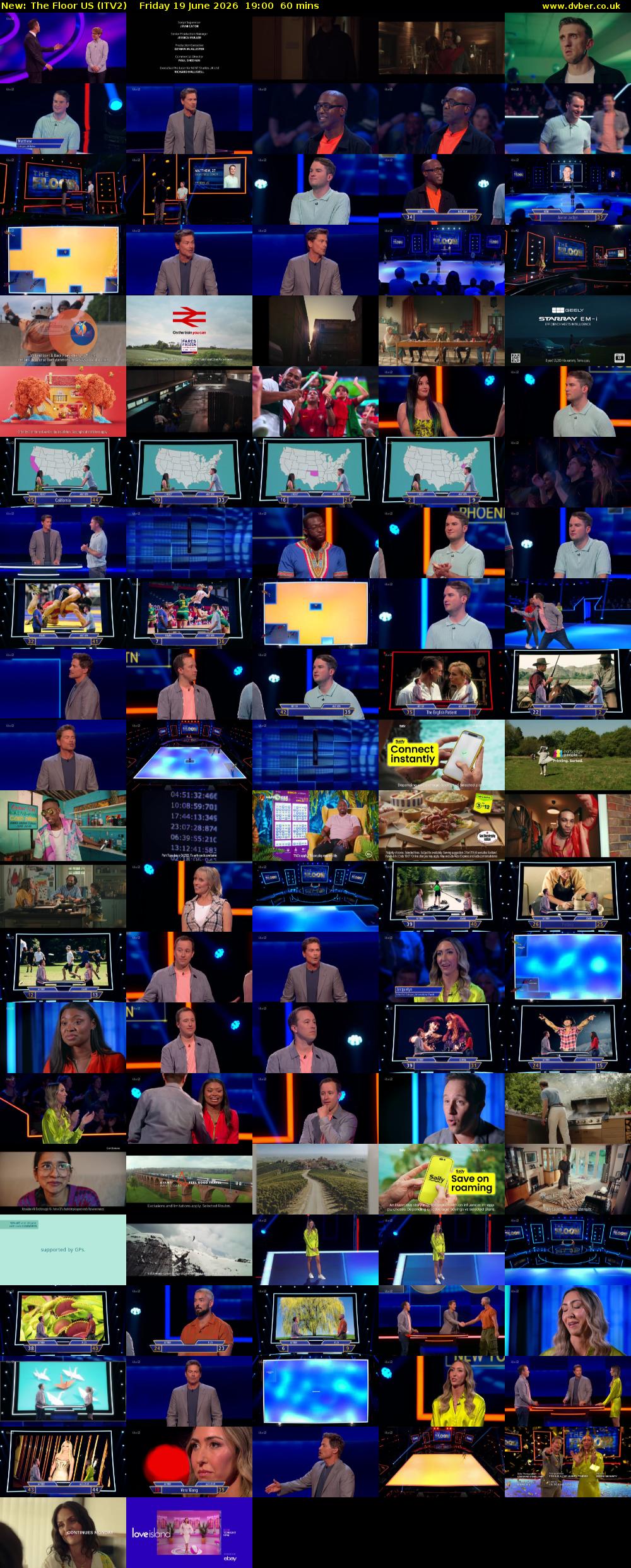 The Floor US (ITV2) Friday 19 June 2026 19:00 - 20:00