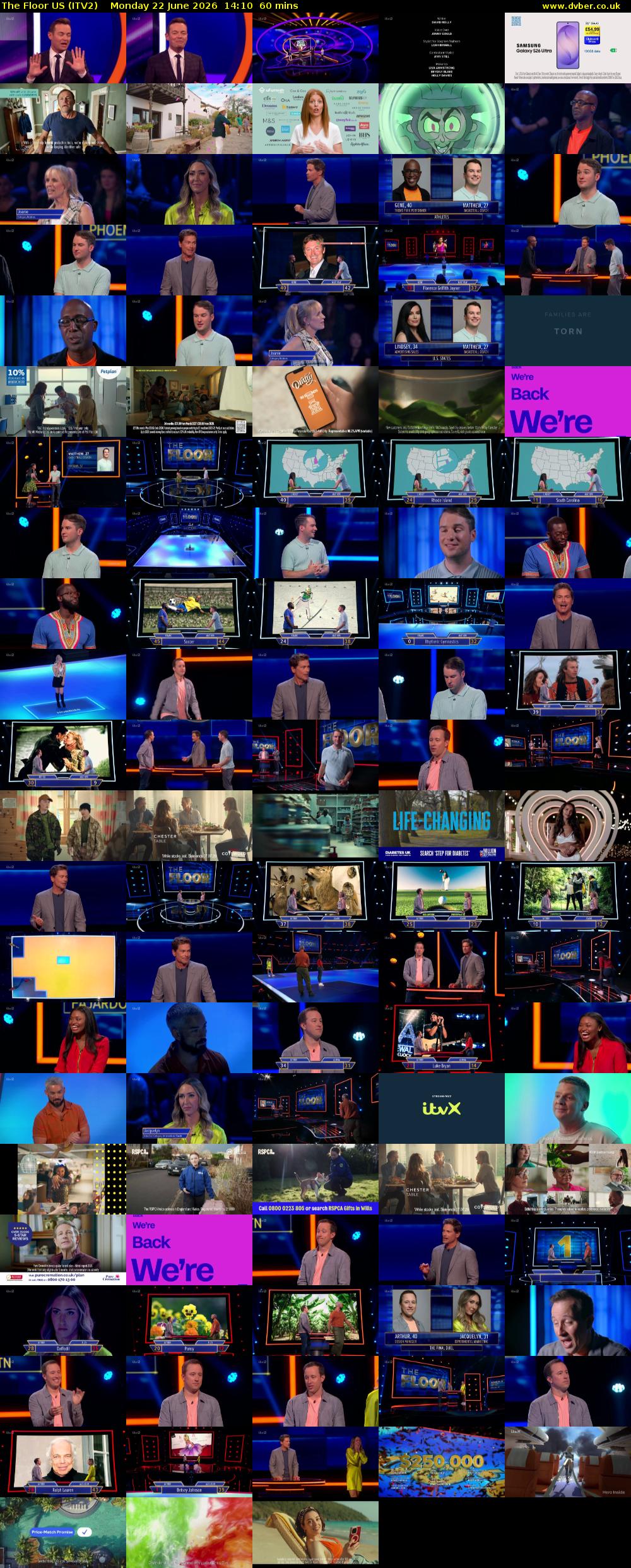 The Floor US (ITV2) Monday 22 June 2026 14:10 - 15:10