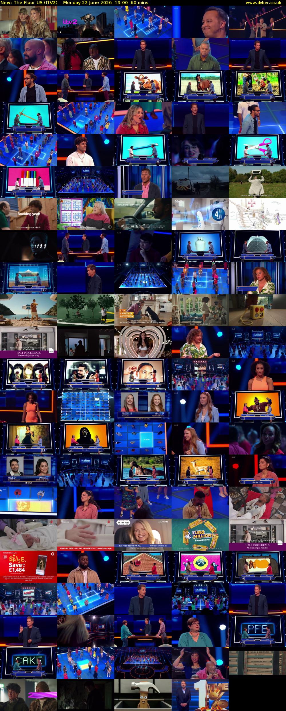 The Floor US (ITV2) Monday 22 June 2026 19:00 - 20:00