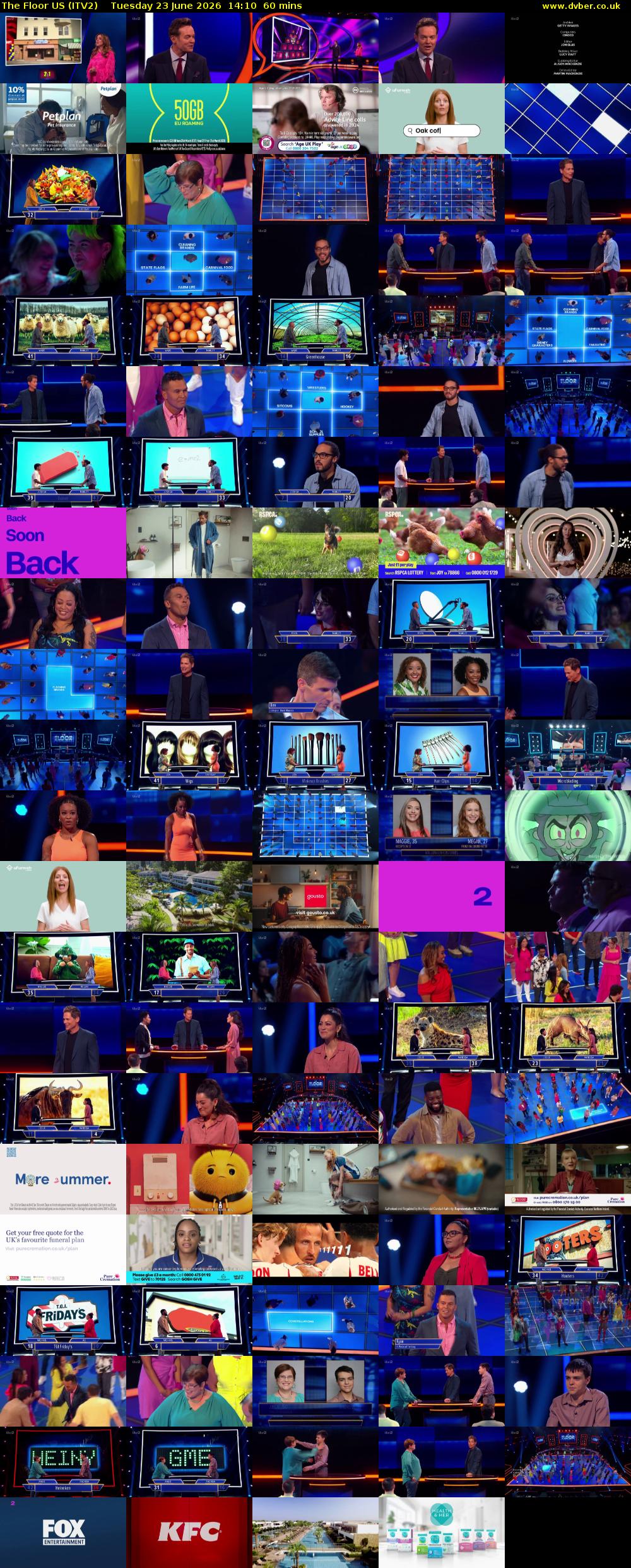 The Floor US (ITV2) Tuesday 23 June 2026 14:10 - 15:10