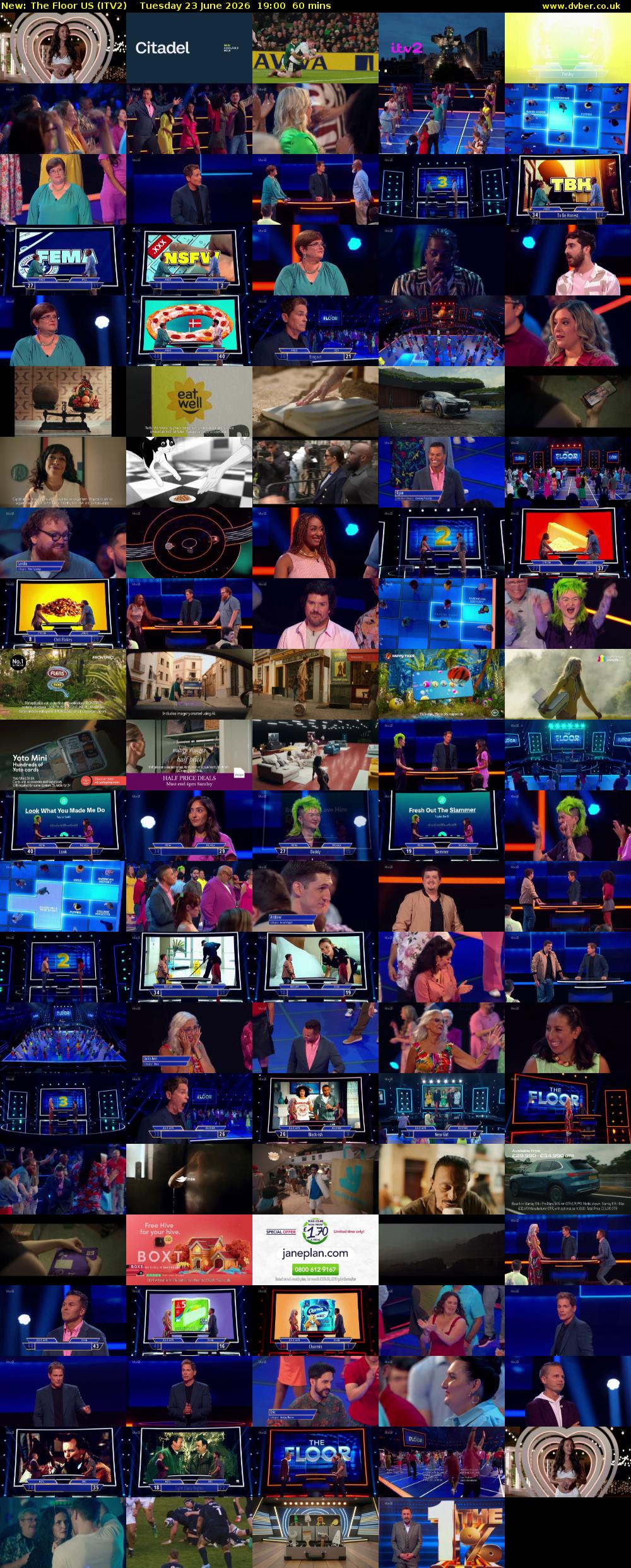 The Floor US (ITV2) Tuesday 23 June 2026 19:00 - 20:00