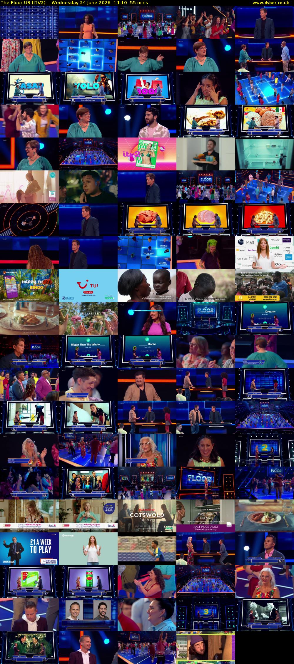 The Floor US (ITV2) Wednesday 24 June 2026 14:10 - 15:05