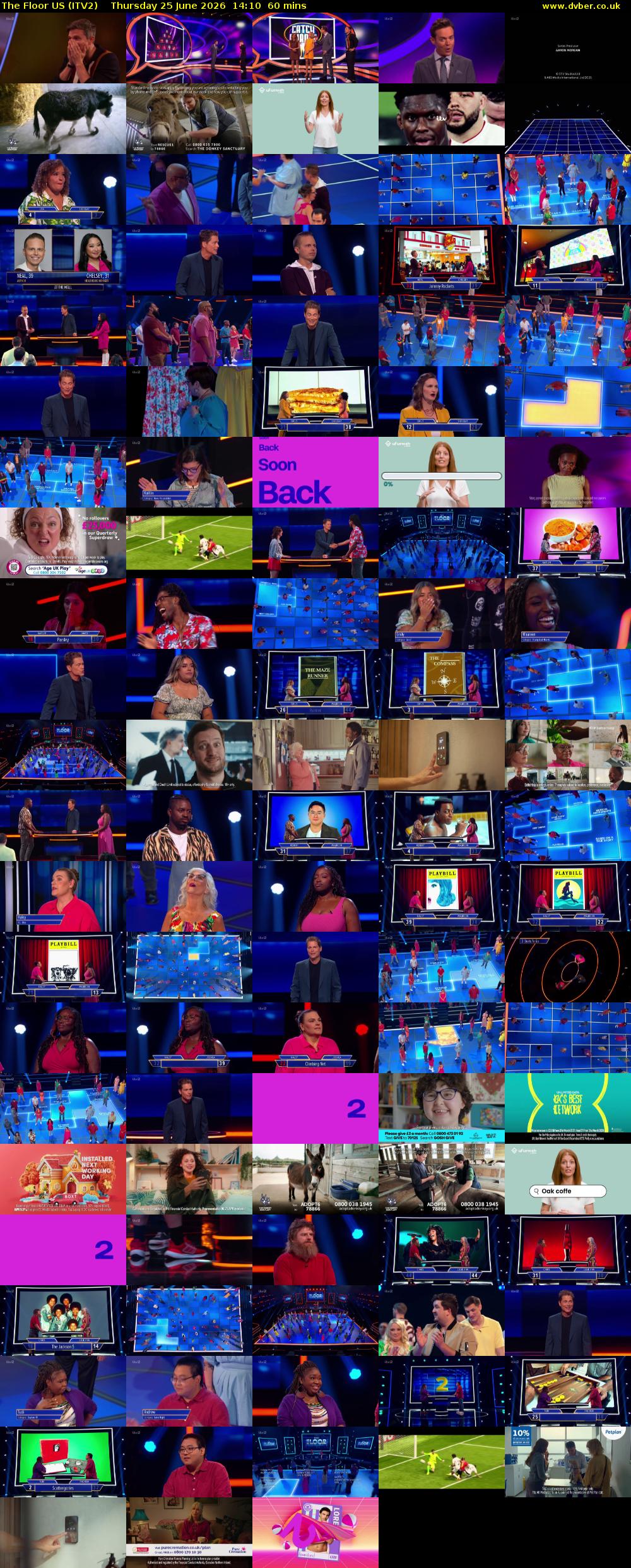 The Floor US (ITV2) Thursday 25 June 2026 14:10 - 15:10
