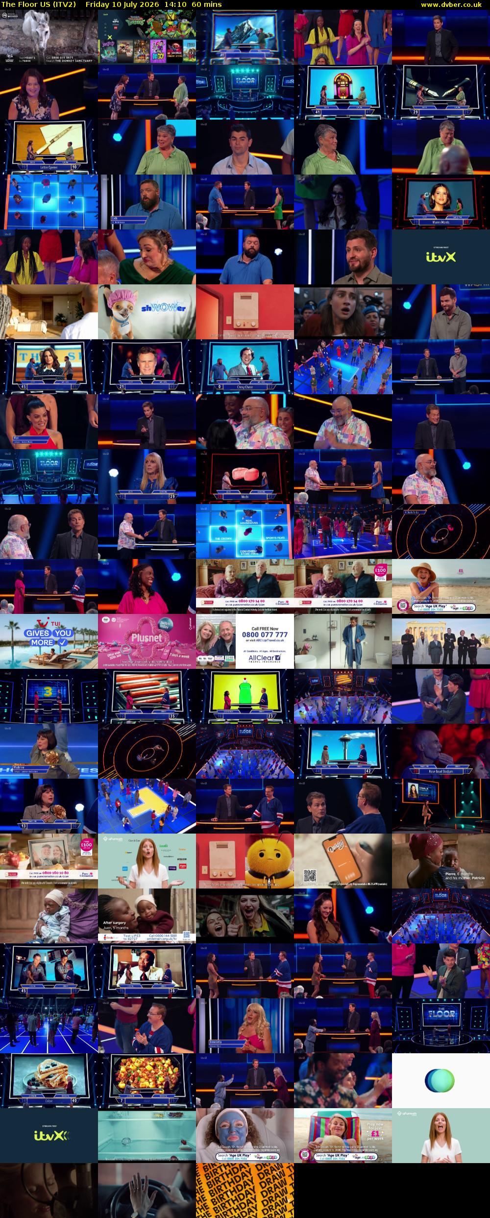 The Floor US (ITV2) Friday 10 July 2026 14:10 - 15:10