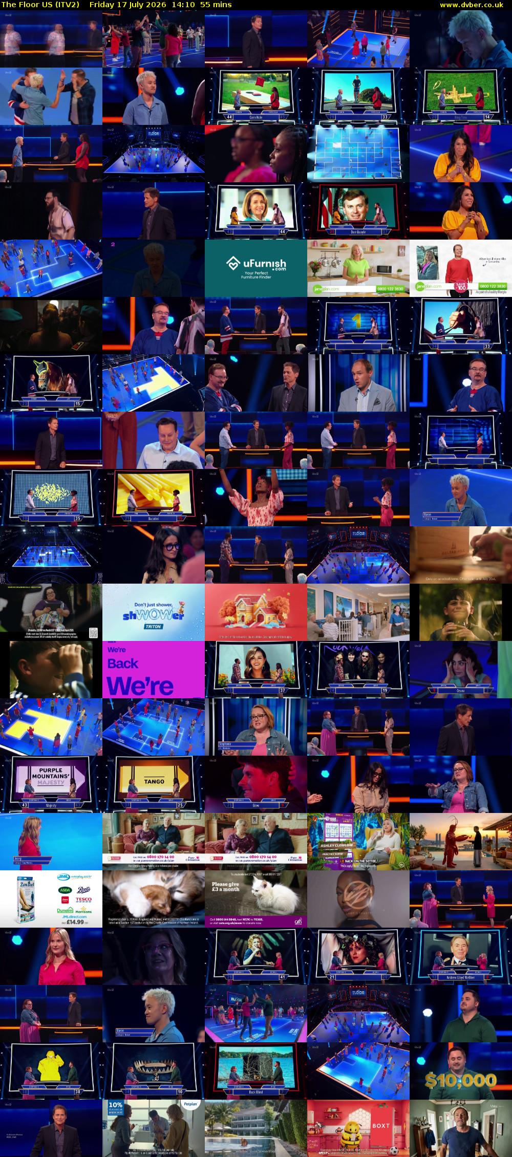 The Floor US (ITV2) Friday 17 July 2026 14:10 - 15:05