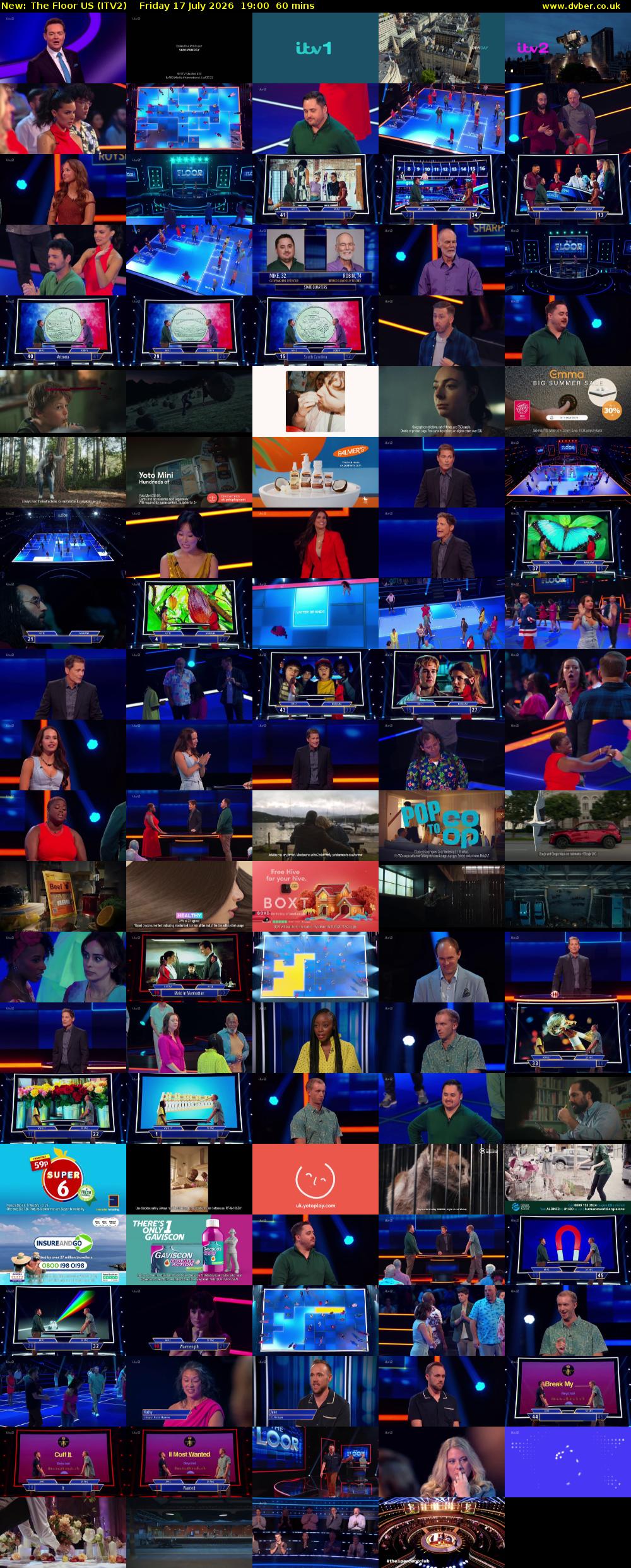 The Floor US (ITV2) Friday 17 July 2026 19:00 - 20:00