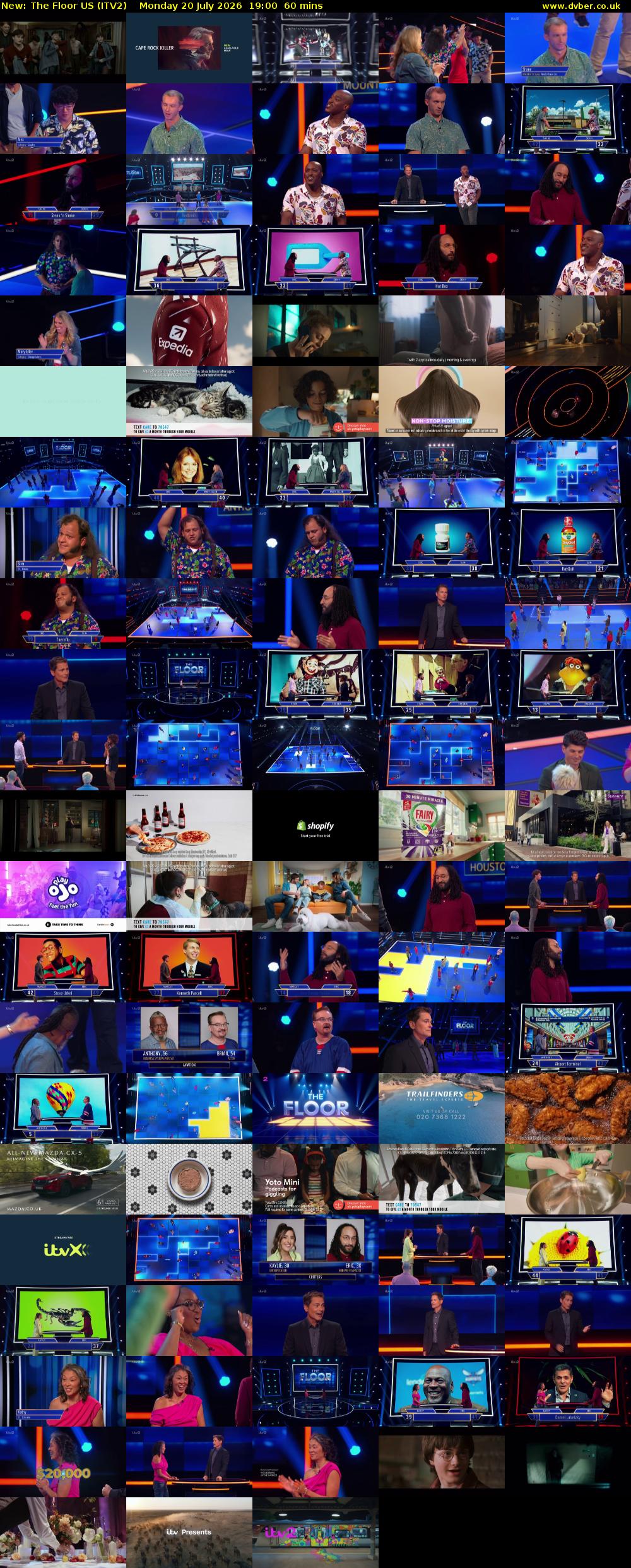 The Floor US (ITV2) Monday 20 July 2026 19:00 - 20:00