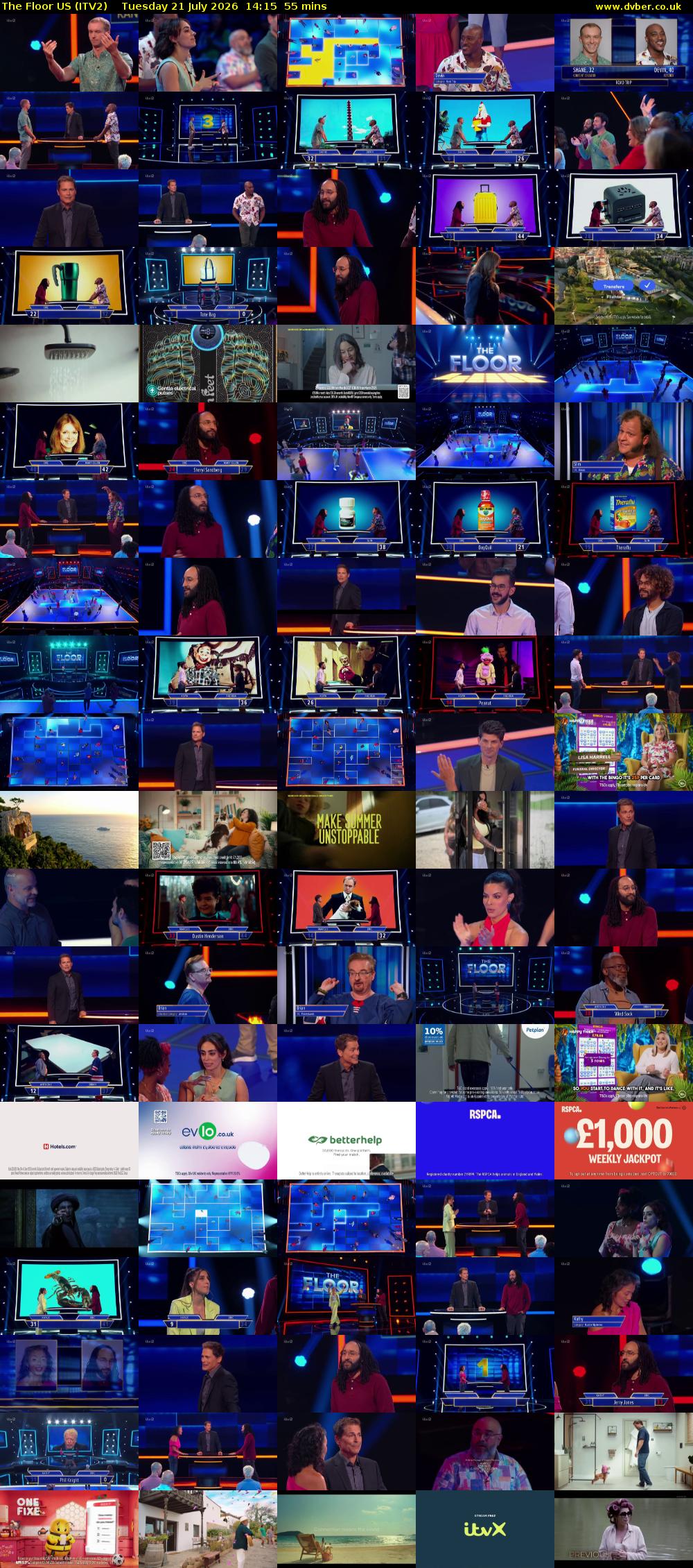 The Floor US (ITV2) Tuesday 21 July 2026 14:15 - 15:10