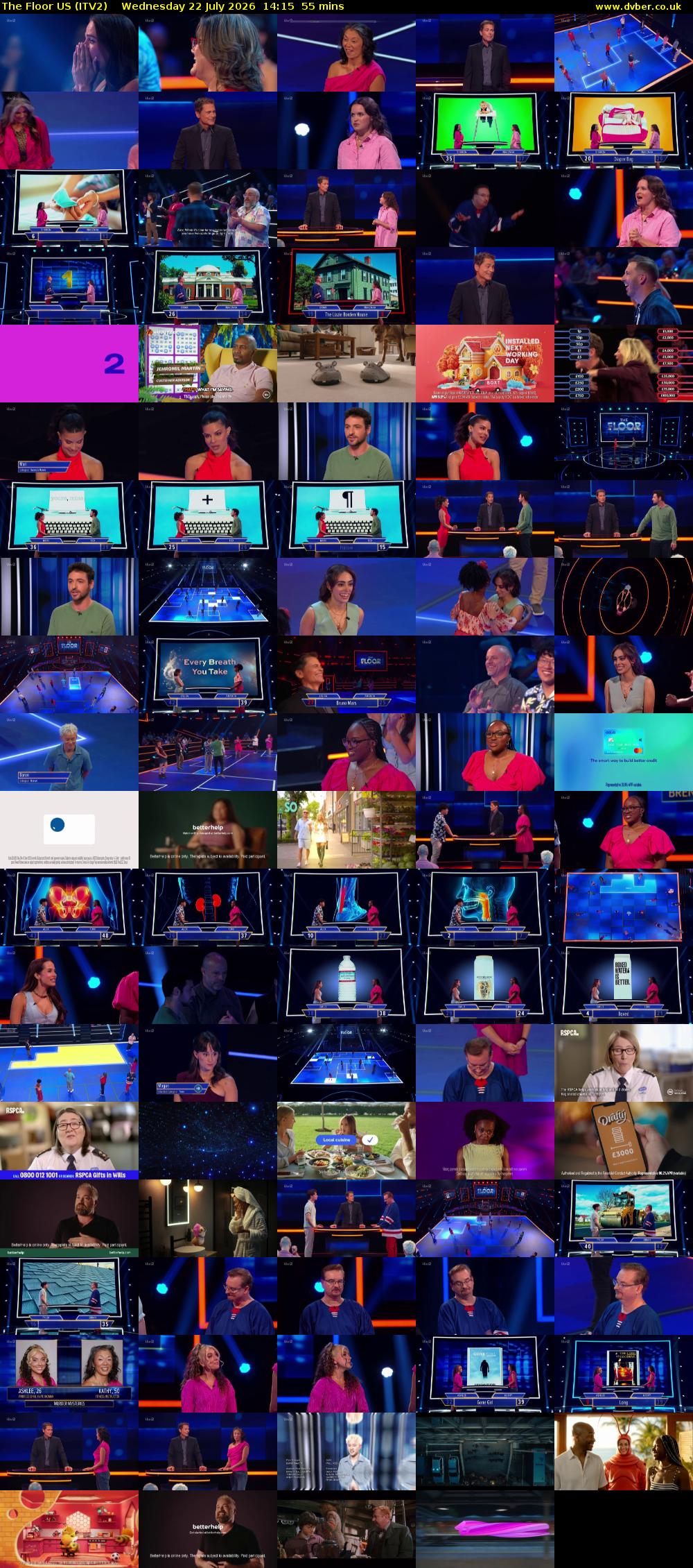 The Floor US (ITV2) Wednesday 22 July 2026 14:15 - 15:10