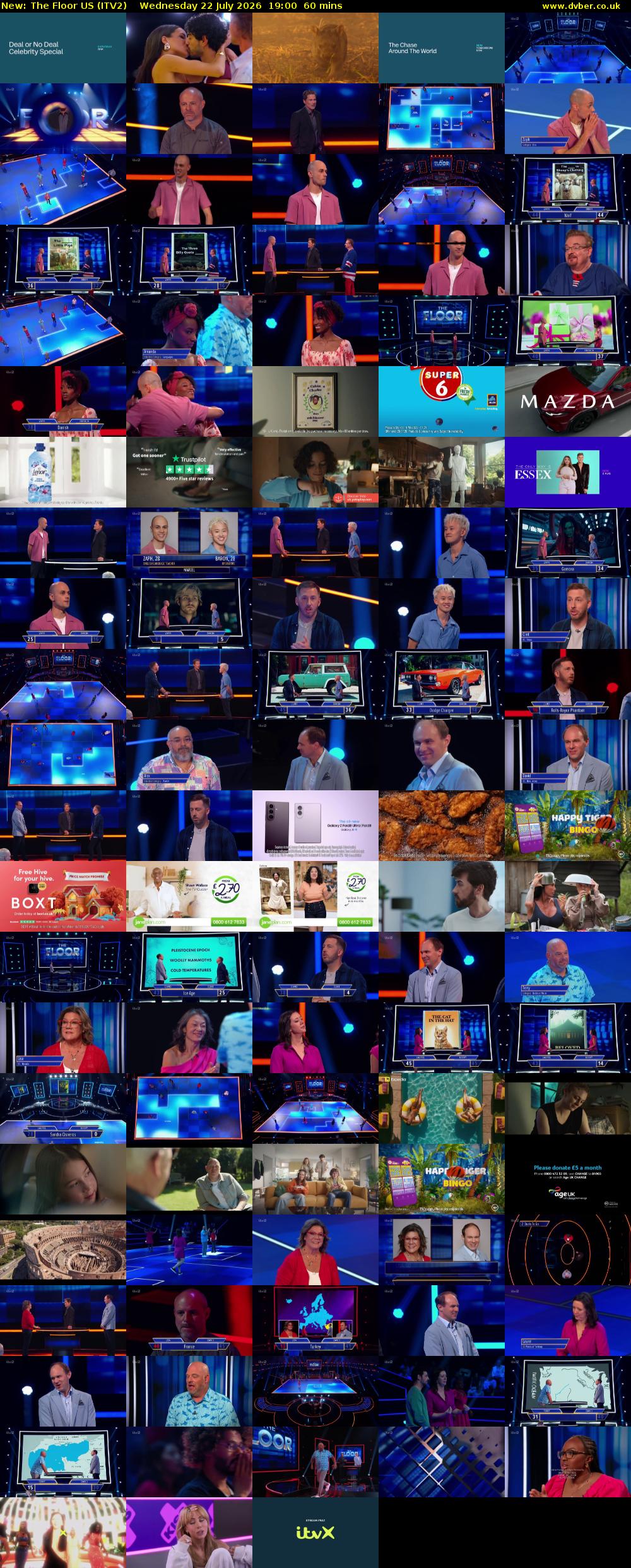 The Floor US (ITV2) Wednesday 22 July 2026 19:00 - 20:00