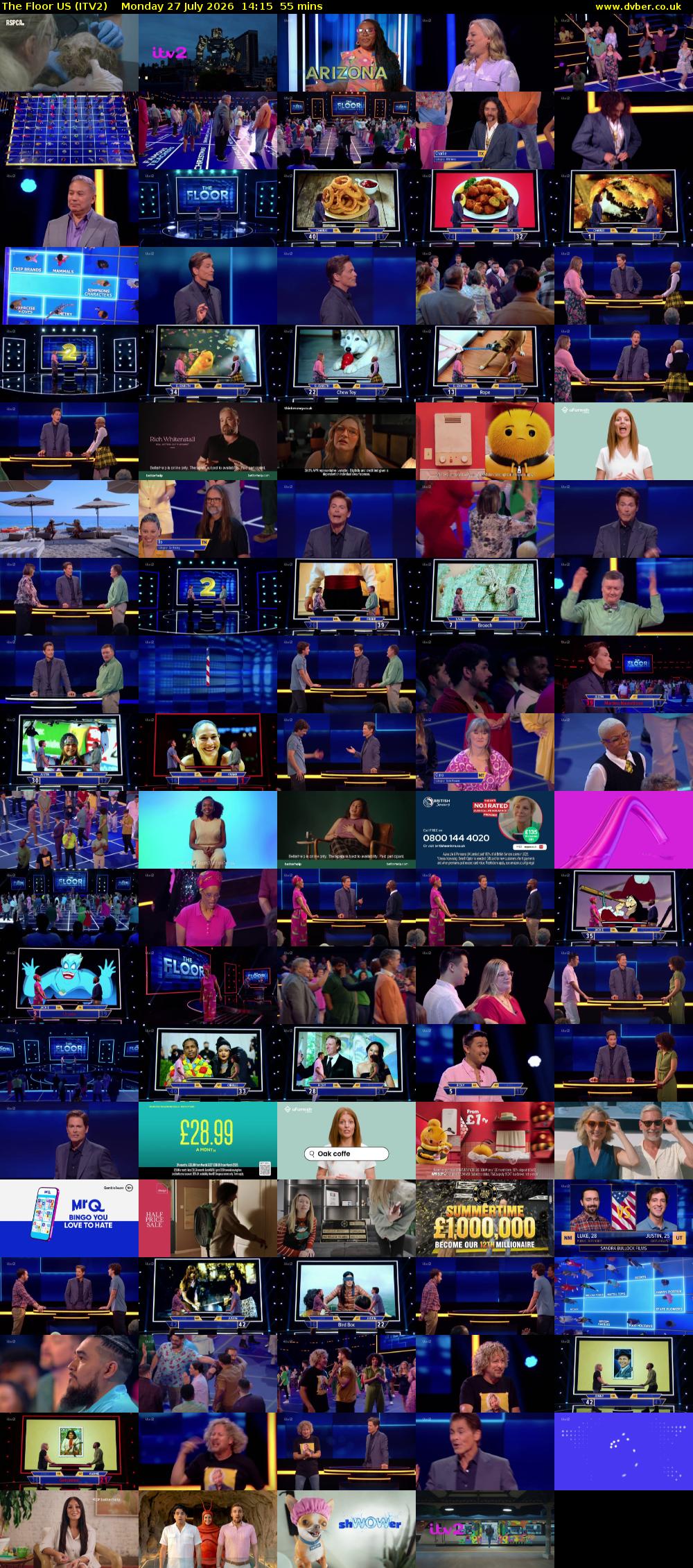 The Floor US (ITV2) Monday 27 July 2026 14:15 - 15:10
