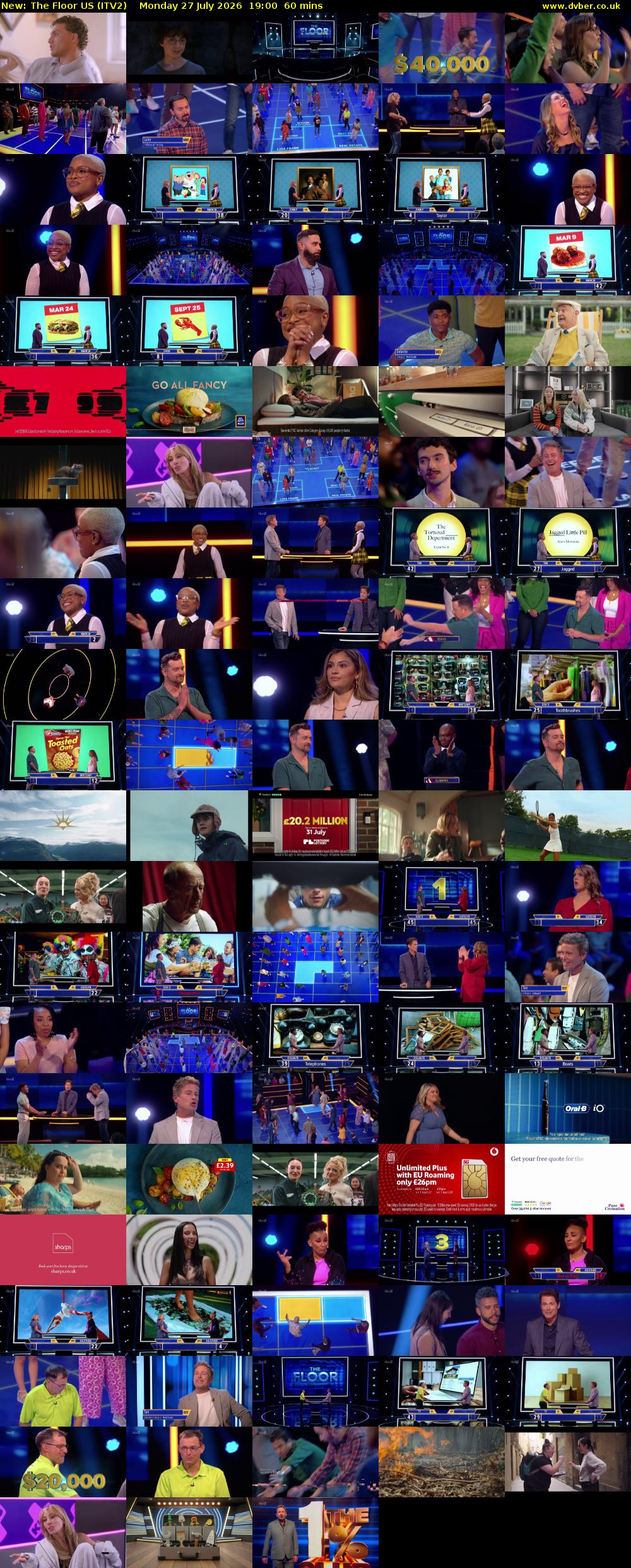 The Floor US (ITV2) Monday 27 July 2026 19:00 - 20:00