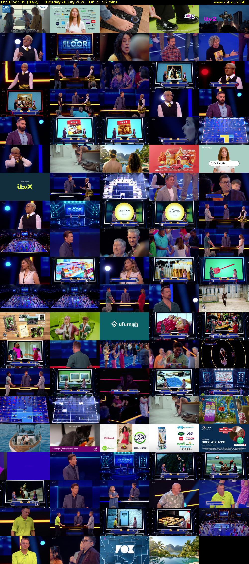 The Floor US (ITV2) Tuesday 28 July 2026 14:15 - 15:10