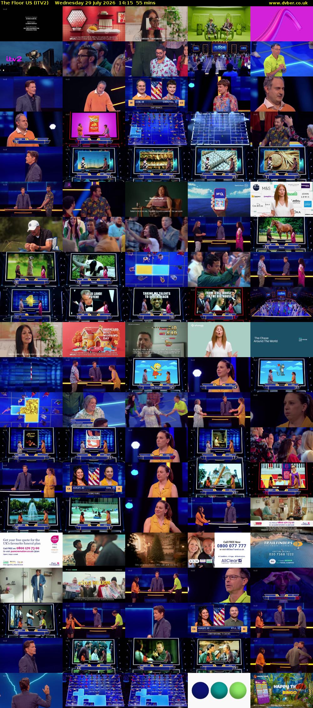 The Floor US (ITV2) Wednesday 29 July 2026 14:15 - 15:10
