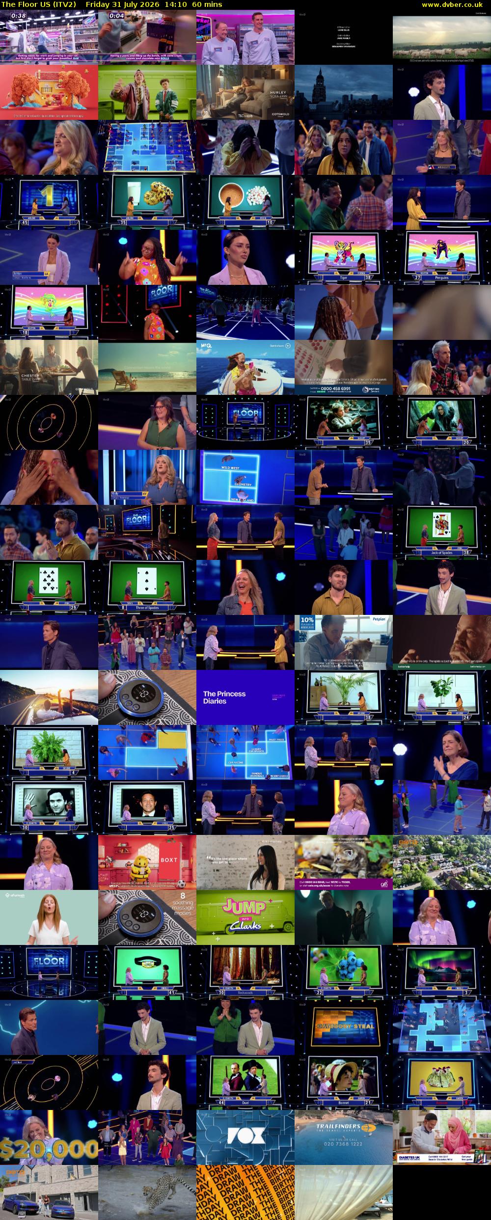 The Floor US (ITV2) Friday 31 July 2026 14:10 - 15:10