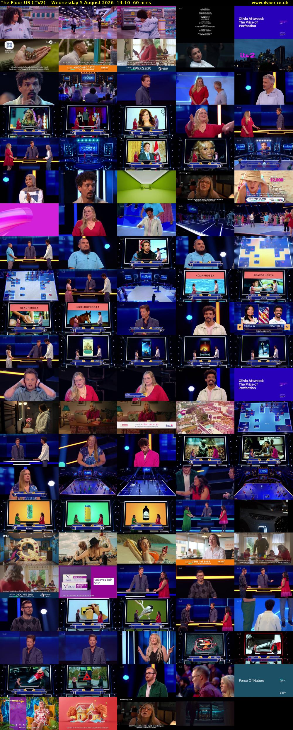 The Floor US (ITV2) Wednesday 5 August 2026 14:10 - 15:10