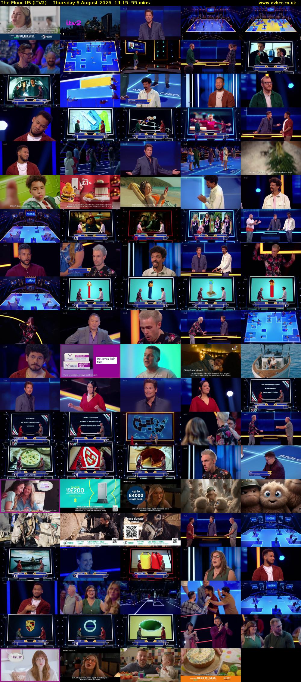 The Floor US (ITV2) Thursday 6 August 2026 14:15 - 15:10